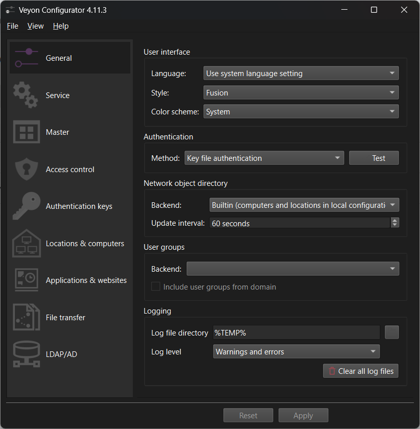Langkah 4: Set Authentication Method & Network Object Directory